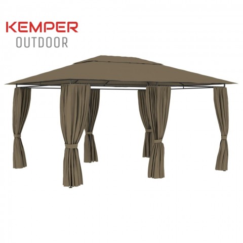 Tuinpaviljoen met gordijnen 4x3 Kemper Outdoor