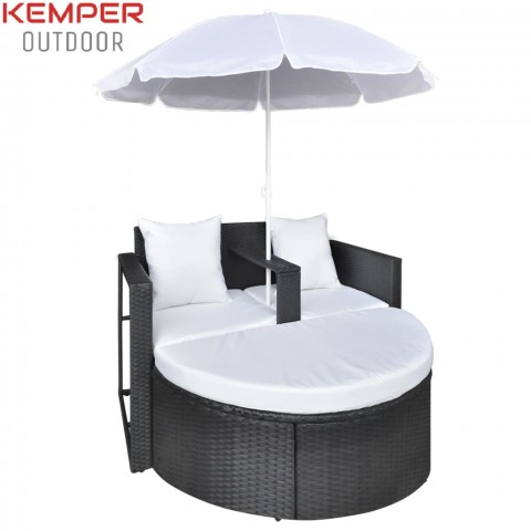 Tuinbed duo lounge ligbed met parasol Kemper Outdoor