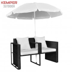 Tuinbed duo lounge ligbed met parasol Kemper Outdoor