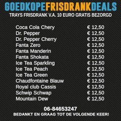 gratis bezorgd tray s frisdrank en slagers worsten