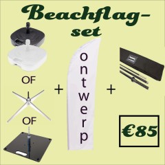 Beachflag set inclusief ontwerp onderstel en pole