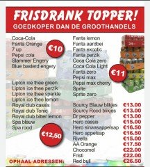 Frisdranktopper  bezorgd in heel Friesland
