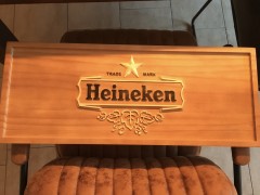 Heineken bord van hout