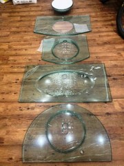 Design Glazen wastafels melkglas met RvS kom
