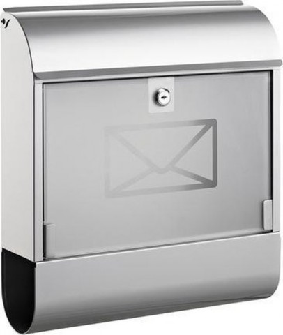 brievenbus Alco zilver met slot 360x400x110mm