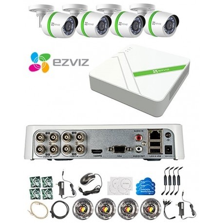      Analoog cameraset / compleet systeem met DVR en 4 bullet camera's