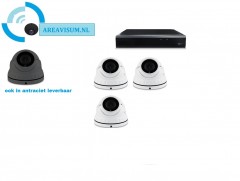 Camerabewaking set 1 tot 8 Dome camera 5MP 2K HD wit