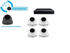 Camerabewaking set 1 tot 8 Dome camera 5MP 2K HD wit