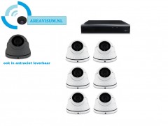 Camerabewaking set 1 tot 8 Dome camera 5MP 2K HD wit