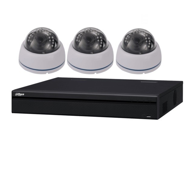 Dahua camera set met 3 x Binnen Sony Dome camera’s – 2MP 1080P