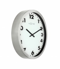 NeXtime Magic 35cm moderne zilveren analoge kamer wandklok