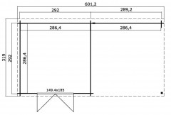 Tuinhuis-Blokhut Orlando (1008014): 601,4 x 312 cm