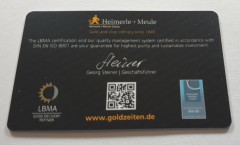 1 gram  999 puur goud Heimerle en Meule