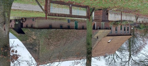 Vrijstaande  rietgedekte Saksische boerderij in Drenthe