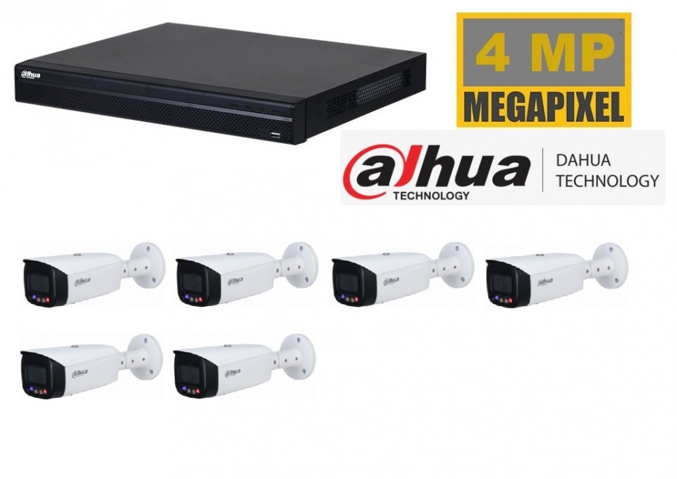 Dahua NVR met 4 x 4 MP TIOC camera 2 weg audio