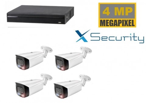 X-Security NVR met 4 x 4 MP TIOC camera   full 24 7 en 2 weg audio  