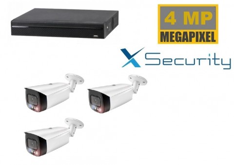 X-Security NVR met 3 x 4 MP TIOC camera   full 24 7 en 2 weg audio  
