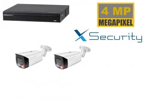 X-Security NVR met 2 x 4 MP TIOC camera   full 24 7 en 2 weg audio  