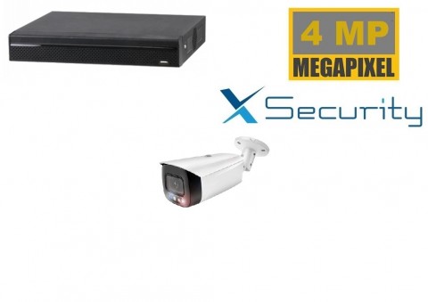 X-Security NVR met 1 x 4 MP TIOC camera   full 24 7 en 2 weg audio  