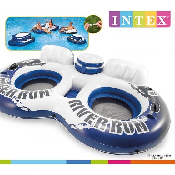 Tube Gonflable De Rivière Intex River Run II - Pour Descente En Eau Vive, Loisirs Aquatiques En Famille