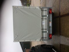 nieuwe dubbelas plateauwagen 2 x 1000 kg met huif   ongeremd 2 56 m  x