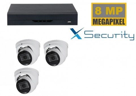 X-security NVR met 3 x 8MP starlight camera   audio