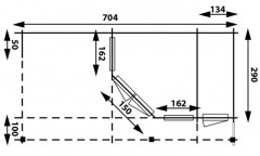 Tuinhuis-Blokhut 4356 Z Plus: 704 x 290 x 245 (h) cm