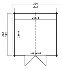 Tuinhuis-Blokhut Houston (1004489): 312 x 312 cm