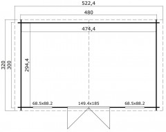 Tuinhuis-Blokhut Udo 300 (1009535): 500 x 320 cm