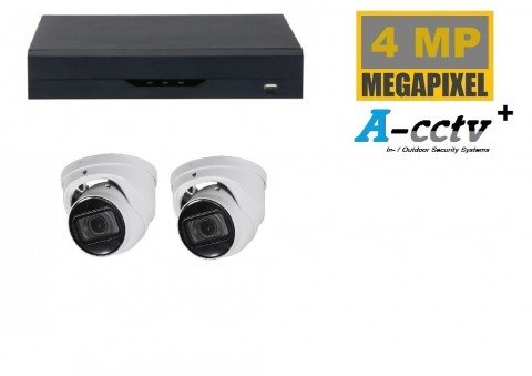 dé echte A-CCTV NVR met 2 x 4MP camera starlight