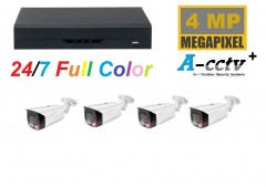 A-CCTV  NVR met 2 x 4 MP Full Color camera 2 weg audio