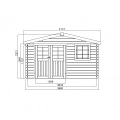 Tuinhuis-Blokhut Linz : 3880 x 3880mm