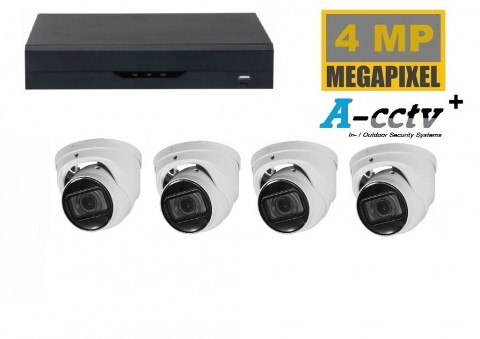 A-CCTV nl NVR met 4 x 4MP camera starlight