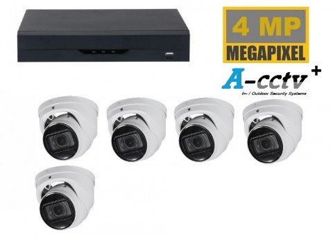 A-CCTV NVR met 5 x 4MP camera starlight