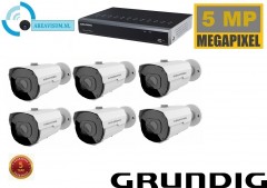 Grundig 1 tot 16 x 5MP bullet camera met ingebouwde microfoon