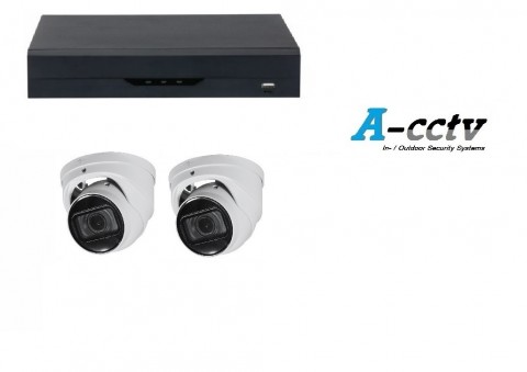 A-CCTV NVR met 2 x 4MP camera starlight