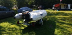 Rubberboot met 20pk yamaha motor en pega trailer