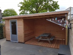 Overkapping  veranda  tuinhuis  houten schuur enz    