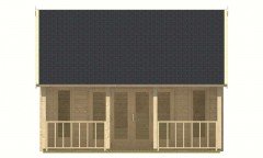 Tuinhuis-Blokhut Olaug met overkapping: 550x400+198cm
