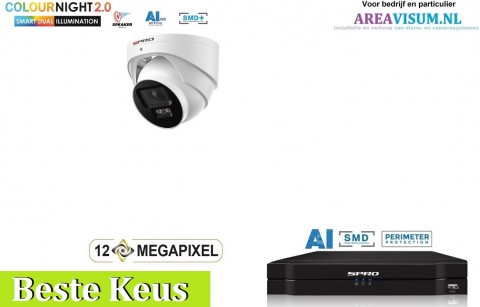 NVR 1TB met 1 x 4MP camera COLOUR NIGHT 2 0 met microfoon 