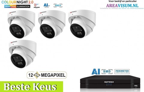 NVR 1TB met 4 x 4MP camera COLOUR NIGHT 2 0 met microfoon 