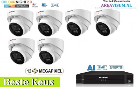 NVR 1TB met 6 x 4MP camera COLOUR NIGHT 2 0 met microfoon 