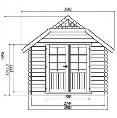 Tuinhuis-Blokhut Limerick: 2980 x 3880mm