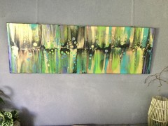 New Life, acrylic pouring, 40 x 120 cm.