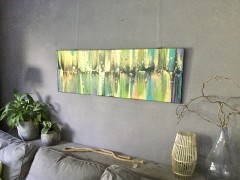 New Life, acrylic pouring, 40 x 120 cm.