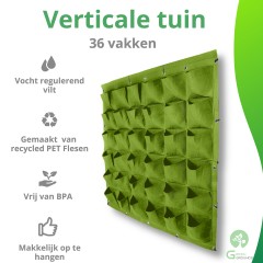 Verticale Tuin groen met Watersysteem - Hangende Plantenzak - Moestuin