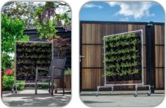 Verticale Tuin zwart met frame op wielen en Watersysteem - Hangende Pl