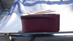 Roodleren reiskoffertje