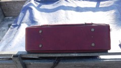 Roodleren reiskoffertje