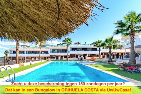 Uw eigen Bungalow in ORIHUELA COSTA aan Roze Meer met eigen parking